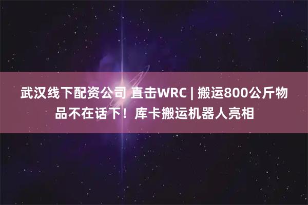 武汉线下配资公司 直击WRC | 搬运800公斤物品不在话下！库卡搬运机器人亮相